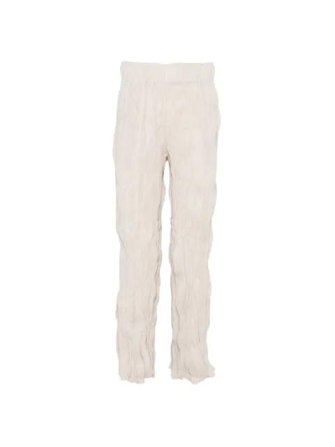 crinkled-finish trousers by GONGDID DESIGN