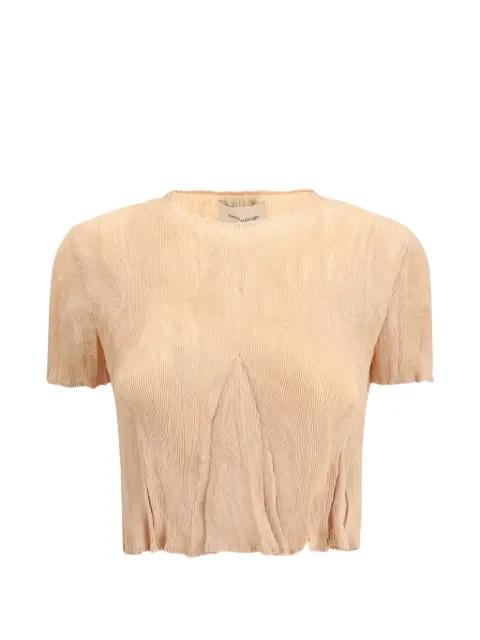 pleated crop top by GONGDID DESIGN