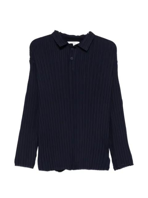 pleated polo shirt by GONGDID DESIGN