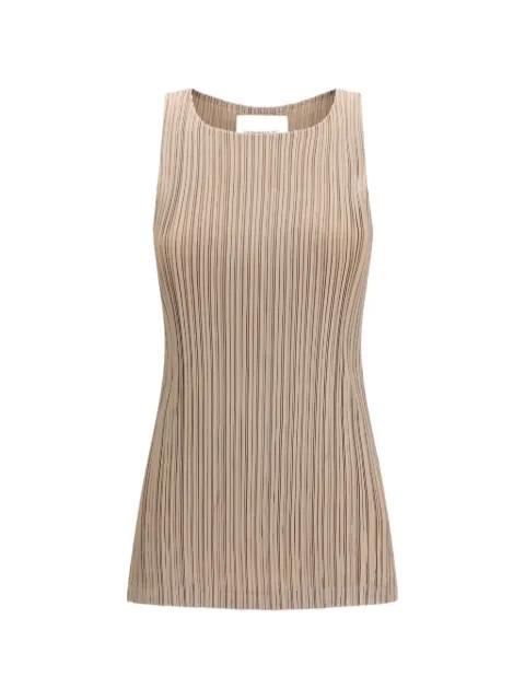 pleated sleeveless top by GONGDID DESIGN