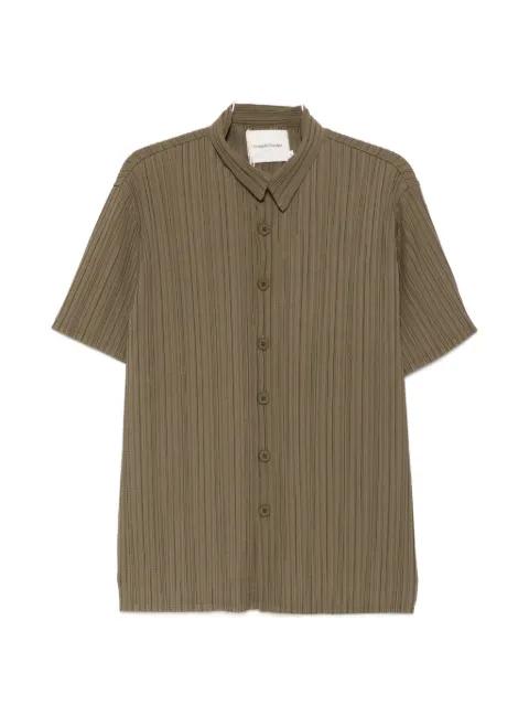 plissé striped shirt by GONGDID DESIGN