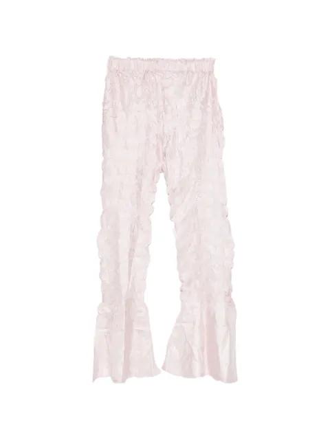 scalloped ruffle trousers by GONGDID DESIGN