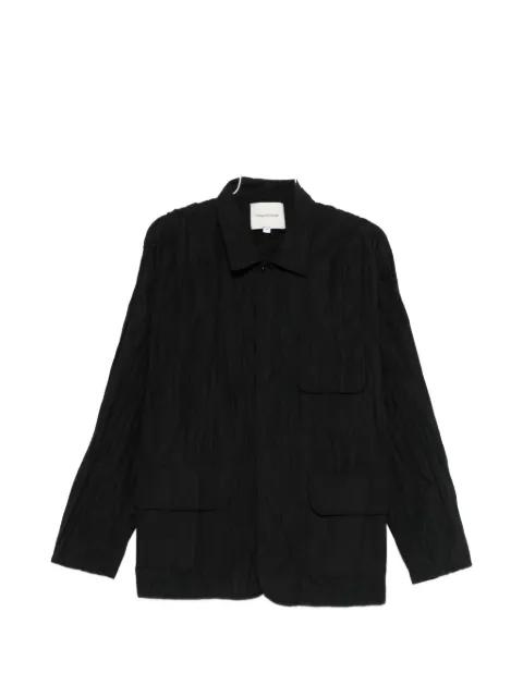 textured pocketed shirt jacket by GONGDID DESIGN