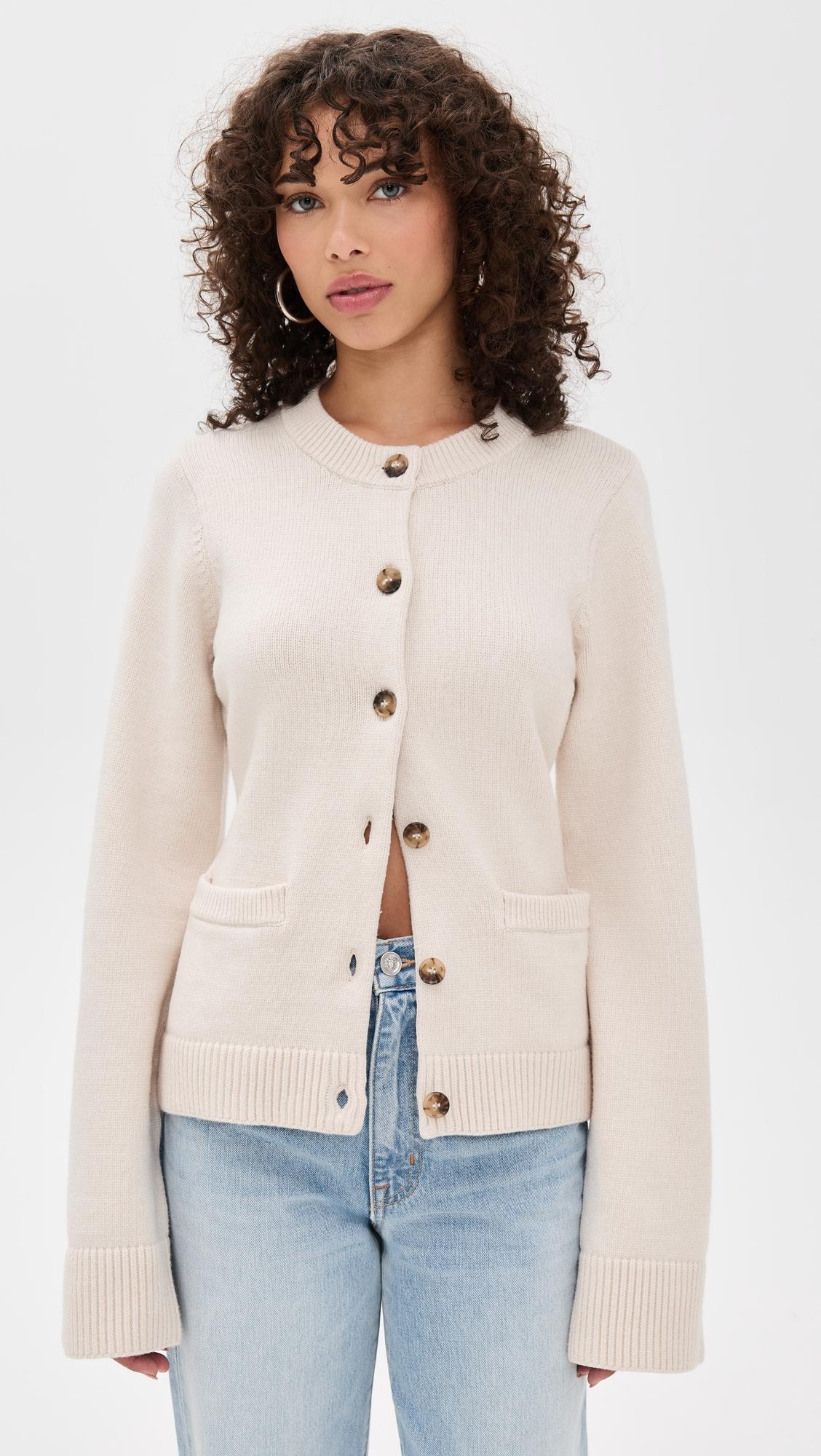 Button Front Knit Cardigan by GOOD AMERICAN
