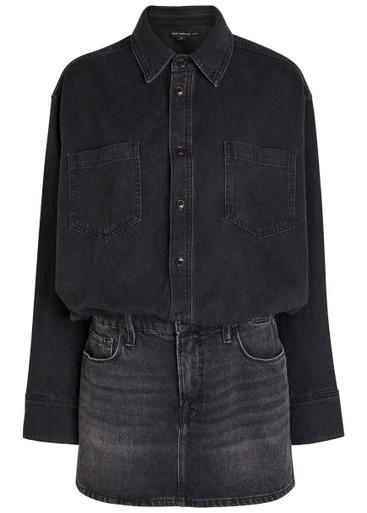 Denim mini shirt dress by GOOD AMERICAN Denim mini shirt dress by GOOD AMERICAN