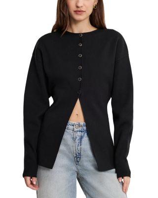 Exaggerated Sleeve Cardigan Sweater by GOOD AMERICAN