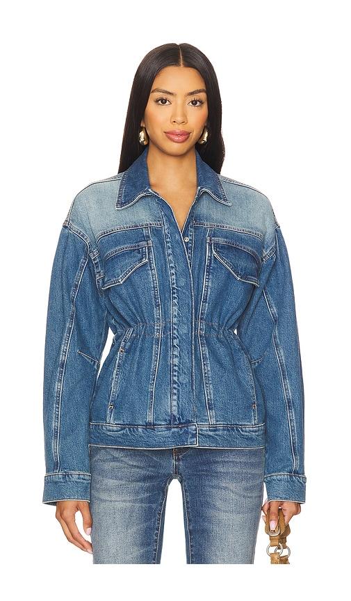 Good American Barrel Sleeve Denim Jacket in Blue by GOOD AMERICAN