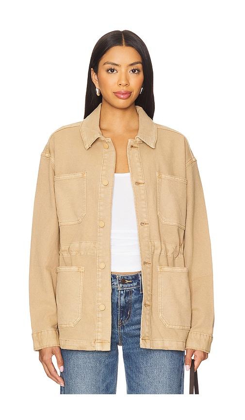 Good American Canvas Jacket in Tan by GOOD AMERICAN