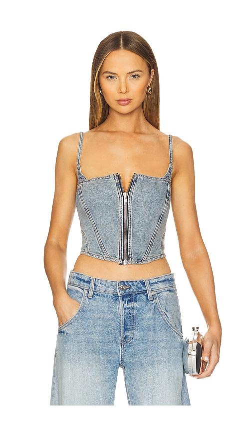 Good American Denim Bustier in Blue by GOOD AMERICAN