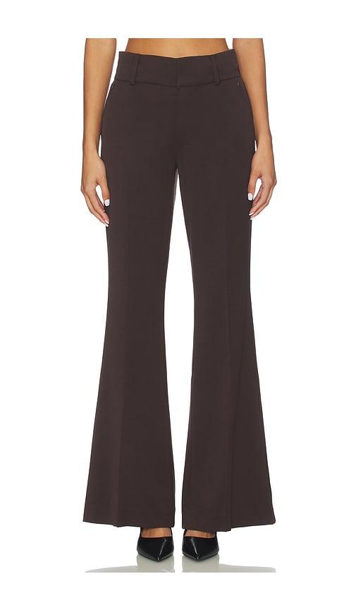 Good American Essential Suiting Flare Trousers in Chocolate by GOOD AMERICAN
