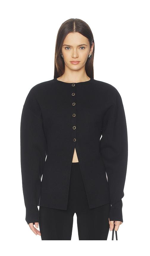 Good American Exaggerated Sleeve Cardigan in Black by GOOD AMERICAN
