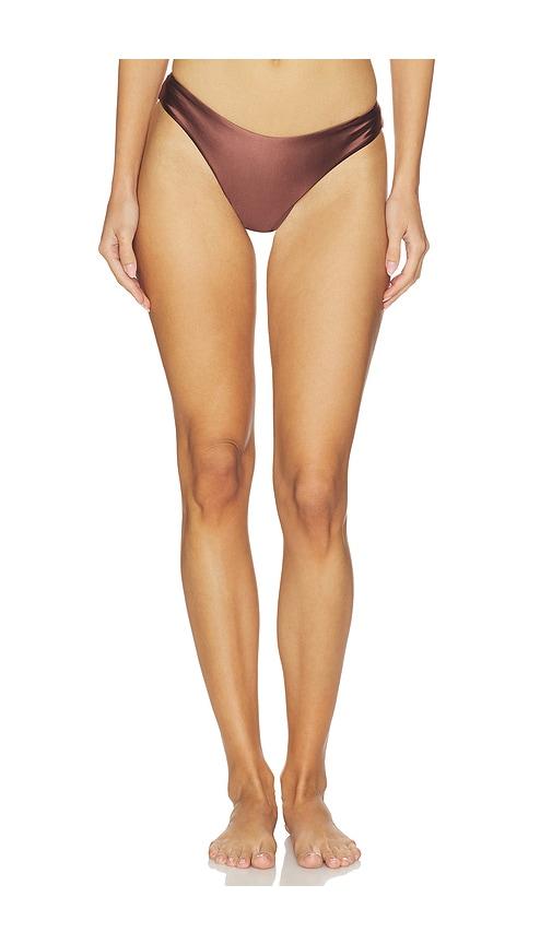 Good American Good 90s Bikini Bottom in Chocolate by GOOD AMERICAN