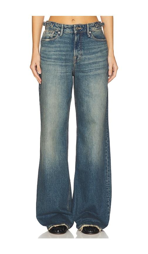 Good American Good Ease Adjustable Tabs Jeans in Denim-Medium by GOOD AMERICAN