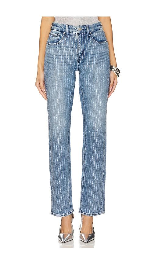 Good American Good Icon Rhinestone Jeans in Denim-Medium by GOOD AMERICAN
