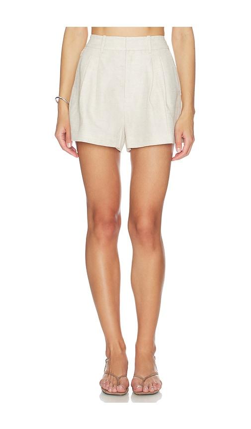 Good American Linen Trouser Shorts in Cream by GOOD AMERICAN