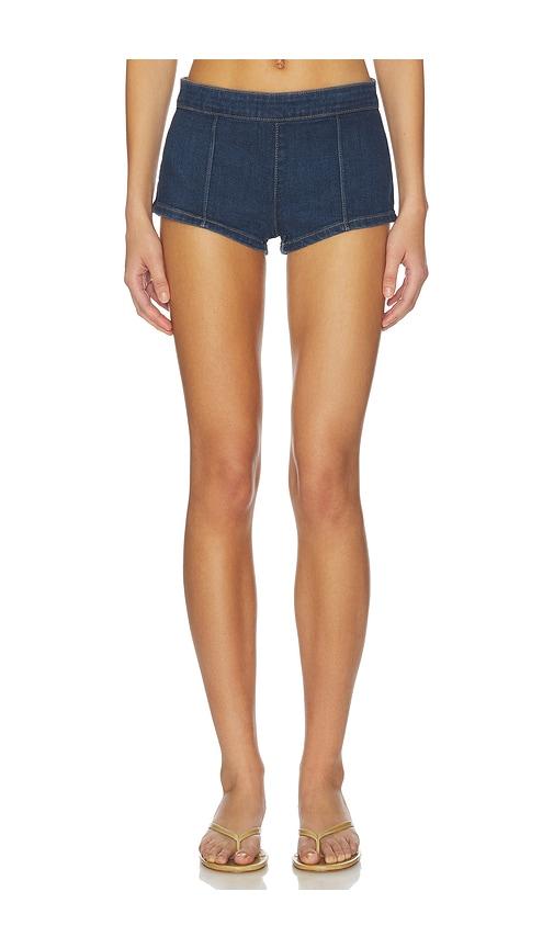 Good American Micro Shorts in Blue by GOOD AMERICAN