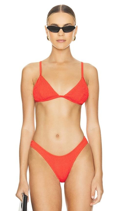 Good American Perfect Fit Bikini Top in Coral by GOOD AMERICAN