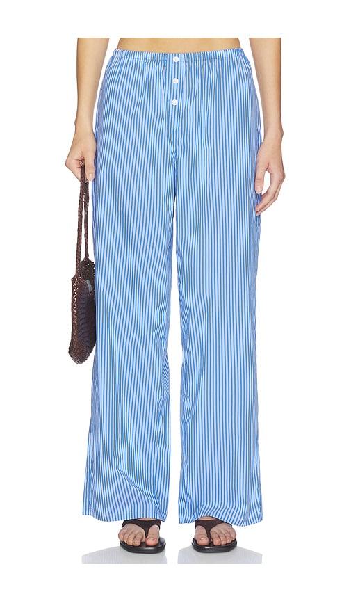 Good American Poplin Pull On Pants in Blue,White by GOOD AMERICAN