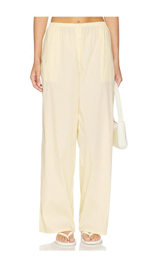 Good American Poplin Pull On Pants in Lemon by GOOD AMERICAN