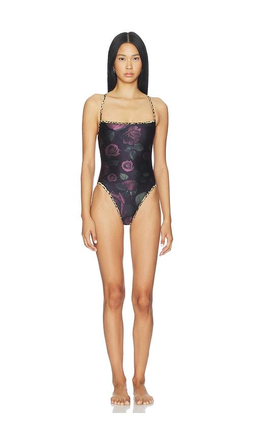 Good American Reversible Lace Up One Piece Swimsuit in Black by GOOD AMERICAN