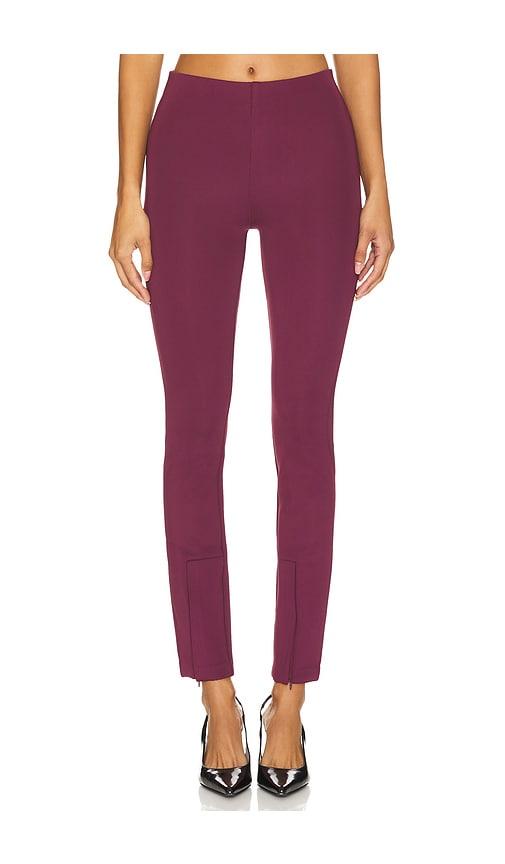 Good American Sculpting Boss Pull On Slim Pant in Burgundy by GOOD AMERICAN