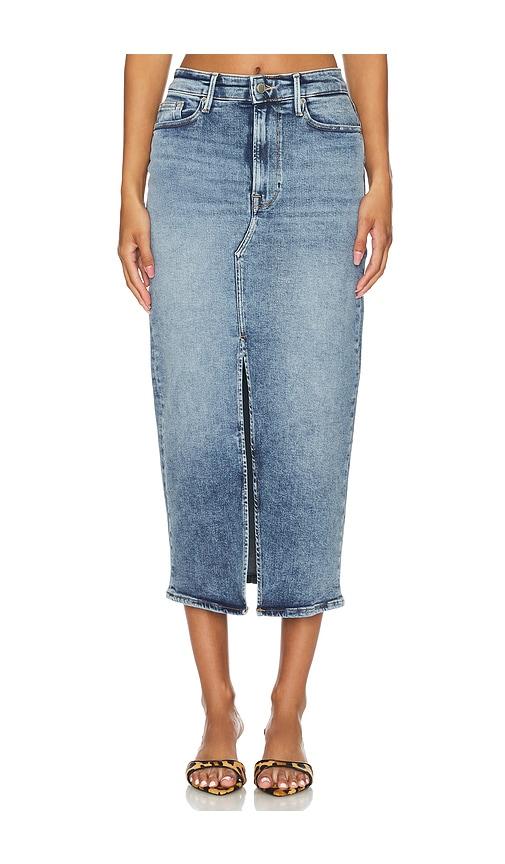 Good American Slit Front Midi Skirt in Denim-Medium by GOOD AMERICAN