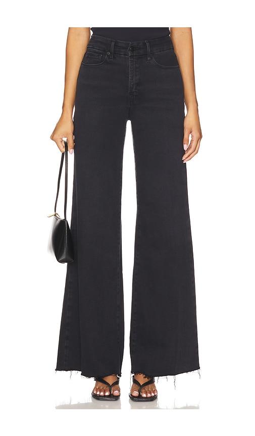 Good American Soft Tech Good Petite Palazzo Jeans in Black by GOOD AMERICAN