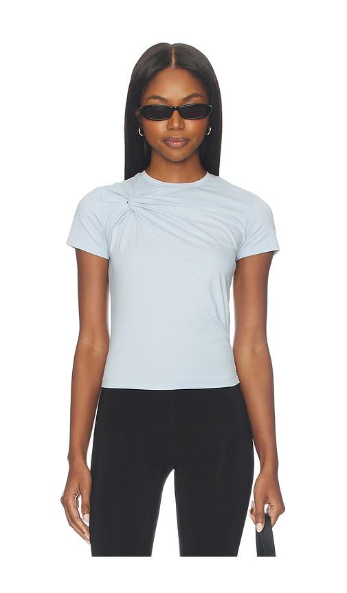 Good American Super Stretch Twist Tee Shirt in Baby Blue by GOOD AMERICAN