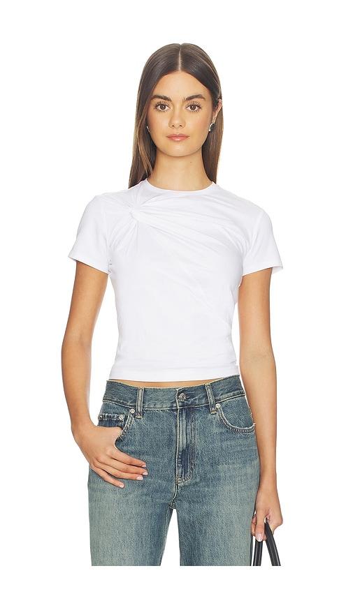 Good American Super Stretch Twist Tee Shirt in White by GOOD AMERICAN