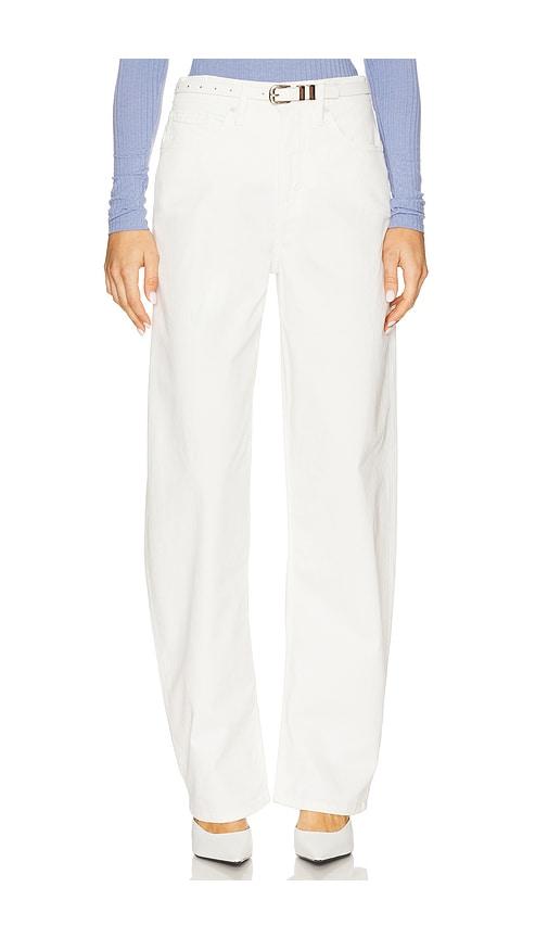 Good American Twill Good Barrel Pant in White by GOOD AMERICAN