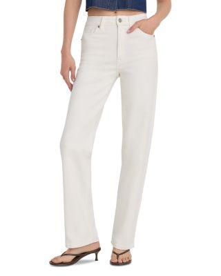 Good High Rise True Straight Jeans in White001 by GOOD AMERICAN