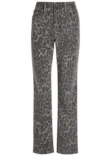Good Icon leopard straight-leg jeans by GOOD AMERICAN