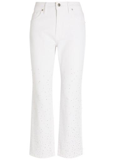 Good Icon pearl-embellished straight-leg jeans by GOOD AMERICAN