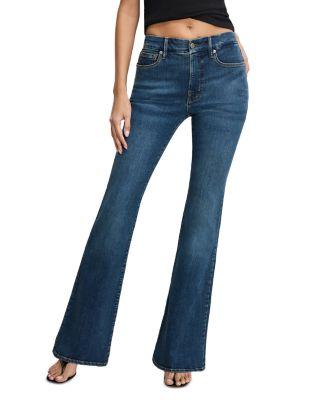 Good Legs Flare Jeans in Blue 004 by GOOD AMERICAN