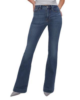 Good Legs High Rise Flare Jeans in B004 by GOOD AMERICAN