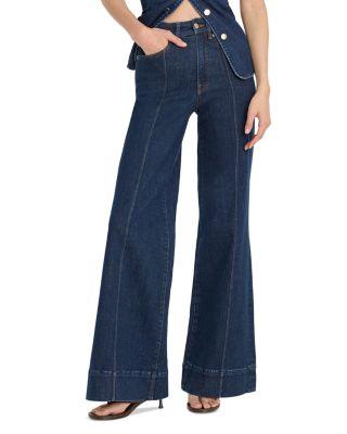 Good Waist High Rise Palazzo Jeans in Indigo1169 by GOOD AMERICAN