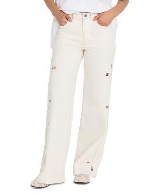 Good Waist High Rise Palazzo Jeans in White by GOOD AMERICAN