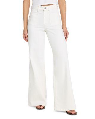 Good Waist High Rise Palazzo Jeans in White001 by GOOD AMERICAN