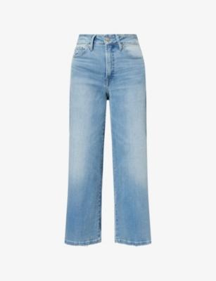 Good Waist Palazzo Crop Stretch-Denim Jeans by GOOD AMERICAN