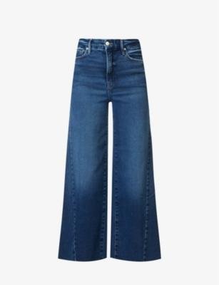 Good Waist Palazzo contrast-stitch wide-leg mid-rise stretch-denim jeans by GOOD AMERICAN