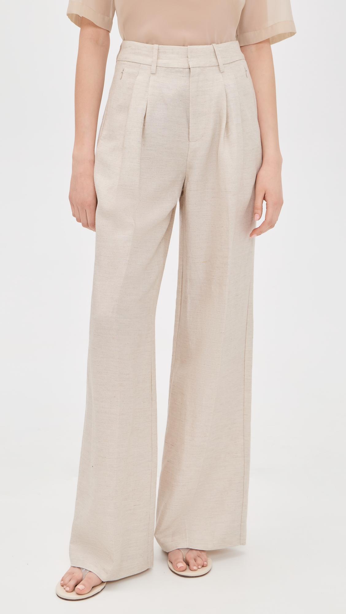 Linen Blend Trousers by GOOD AMERICAN