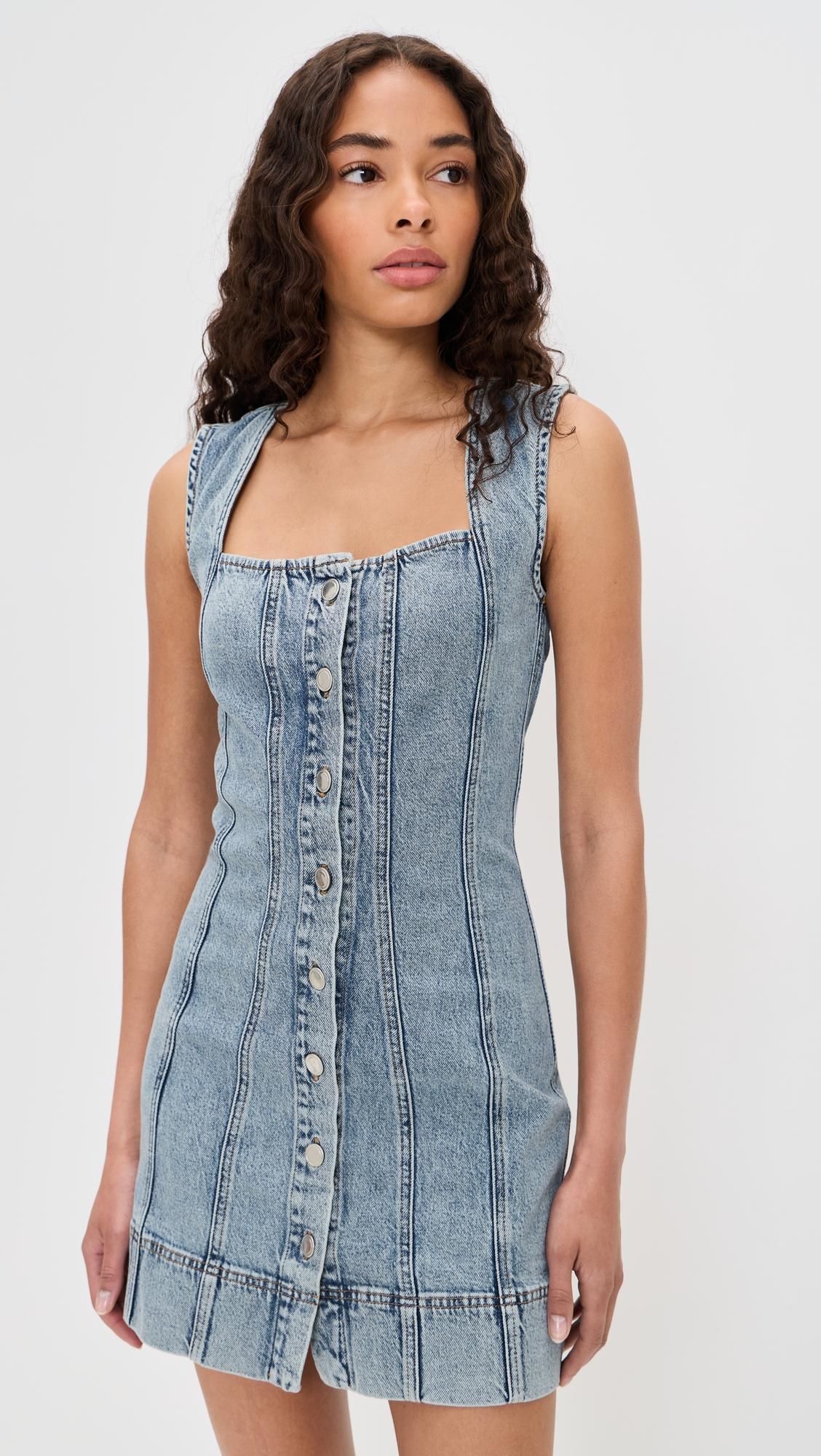 Mini Button Front Dress by GOOD AMERICAN