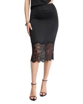 Satin Lace Slip Skirt by GOOD AMERICAN