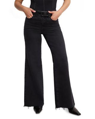 Soft Tech Good Petite Palazzo Jeans in Black391 by GOOD AMERICAN