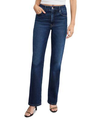Soft Tech Good True High Rise Straight Jeans in Indigo572 by GOOD AMERICAN
