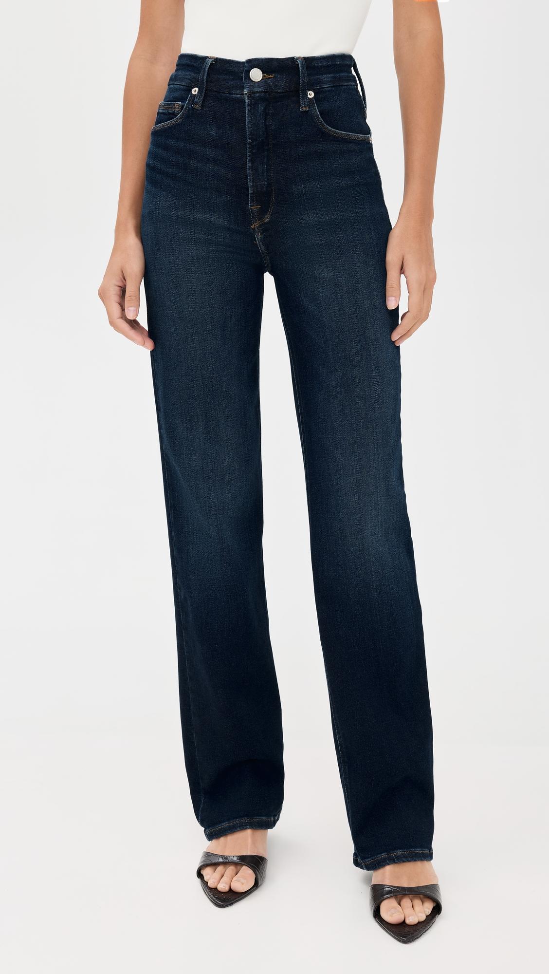 Soft Tech Good True Straight Jeans by GOOD AMERICAN