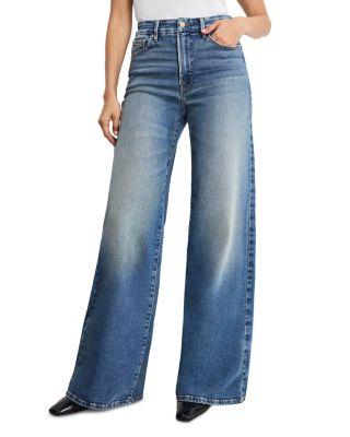 Soft Tech Good Waist Palazzo Jeans in Indigo 986 by GOOD AMERICAN
