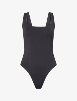 Square-Neck Stretch-Woven Bodysuit by GOOD AMERICAN