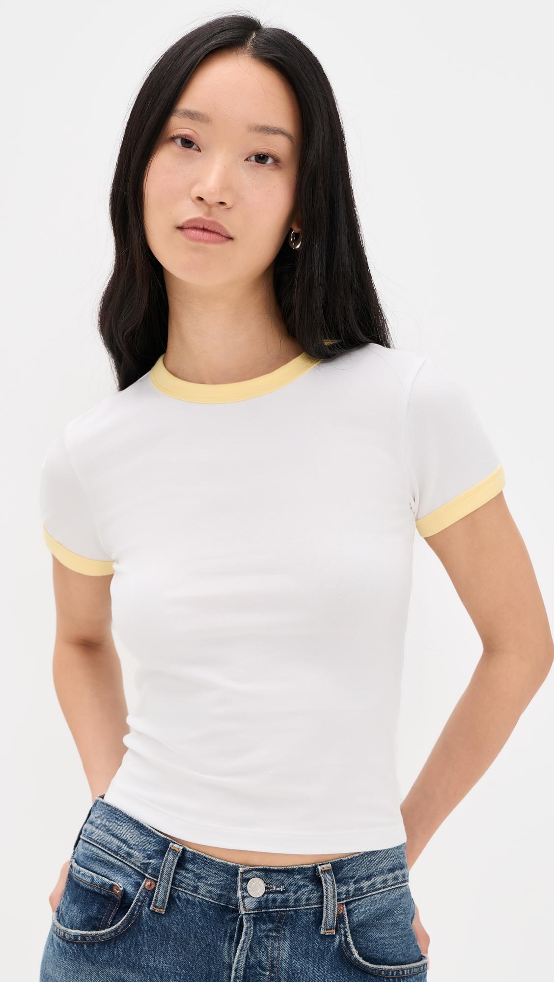 Super Stretch Baby Ringer Tee by GOOD AMERICAN