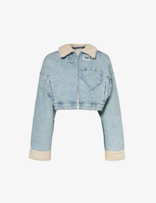 Uniform cropped cotton-blend jacket by GOOD AMERICAN